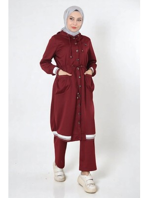 Missvalle Kapşonlu Ribanalı Takım Bordo 19196