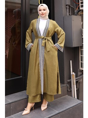 Missvalle Etnik Desenli Kimono Takım Haki 19251