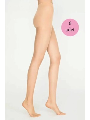 Esranın Dünyası 6 Adet Parlak Fit 15 Likralı Külotlu Çorap Açık Ten RSBER34-ESRDNS