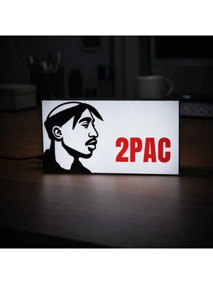 Gişe Arts Masa Lambası - Tupac Logo Adaptörlü Dekoratif & Hediyelik Lamba