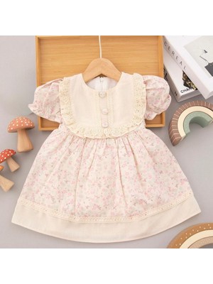 Butik Kız Bebek %100 Pamuklu Çiçek Desenli Elbise