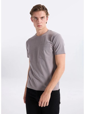 gmg firenze Gmg Fırenze Gri Erkek Slim Fit T-Shirt GU26MSS03003