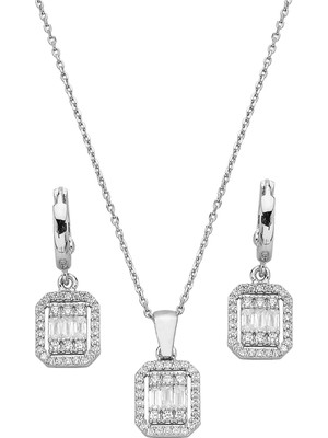 Argentum Concept Baget Taşlı 925 Ayar Gümüş Set - 67019800