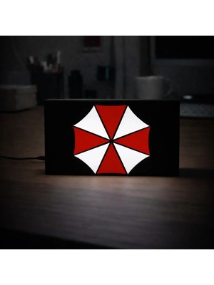 Gişe Arts Masa Lambası - Umbrella Corporation Logo Adaptörlü Dekoratif & Hediyelik Lamba