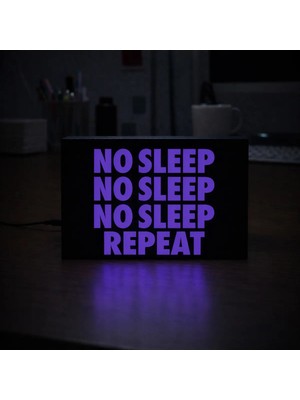 Gişe Arts Masa Lambası - No Sleep No Sleep No Sleep Repeat Adaptörlü Dekoratif & Hediyelik Lamba
