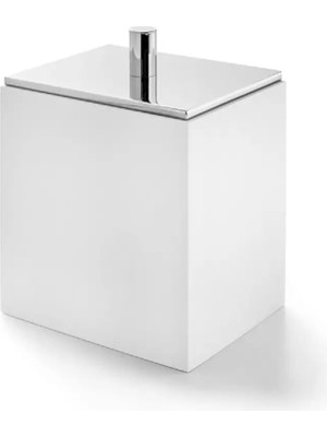 Treesseci Bemood White Pamukluk, Tezgah Üstü, 10XH12.5X8CM - Beyaz/krom