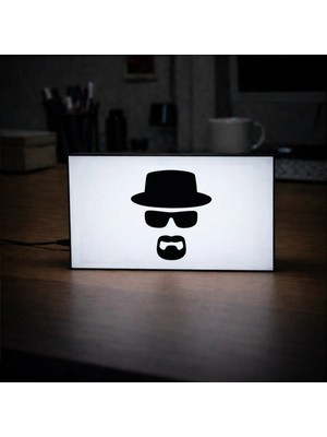 Gişe Arts Masa Lambası - Heisenberg (Breaking Bad) Logo Adaptörlü Dekoratif & Hediyelik Lamba