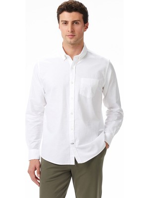 Nautica Erkek Beyaz Classic Fit Gömlek