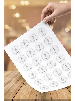 72 Adet 4 cm Siyah Beyaz Teşekkürler Siyah Modern Yuvarlak Çıkartma Etiket Sticker