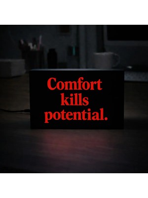 Gişe Arts Masa Lambası - Comfort Kills Potential Adaptörlü Dekoratif & Hediyelik Lamba