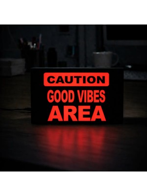 Gişe Arts Masa Lambası - Good Vibes Area Adaptörlü Dekoratif & Hediyelik Lamba