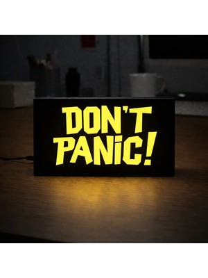 Gişe Arts Masa Lambası - Don't Panic Adaptörlü Dekoratif & Hediyelik Lamba