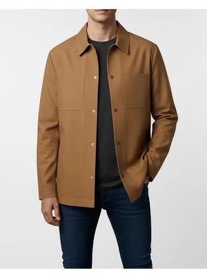 Italyan Stil Slim Fit Mevsimlik Mont Camel T13475