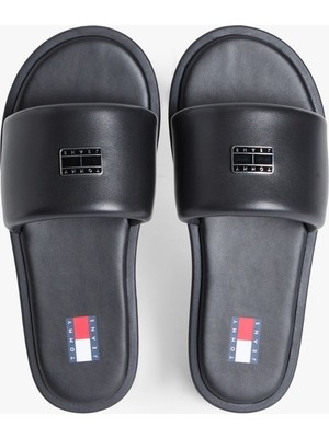 Tommy Hilfiger Tjw Soft Padded Casual Slıde Kadın Siyah Terlik - EN0EN02950