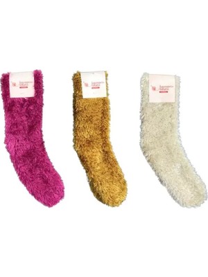 Esranın Dünyası 3 Adet Dikişsiz Tüylü Sıcak Tutan Ev Çorabı RSBER34-ESRDNS