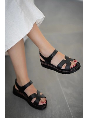 Cozi Company Hakiki Deri Tam Ortopedik Rahat Kadın Günlük Sandalet