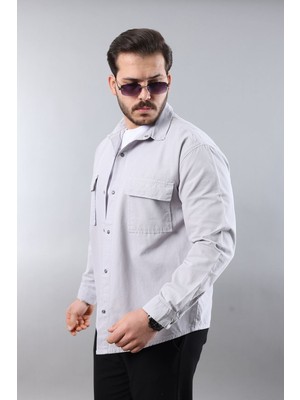 Little Cup Jeans Co Erkek Relax Fıt Kalıp Pamuklu Taş Kot Gömlek