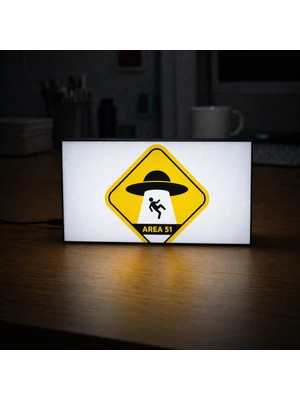Gişe Arts Masa Lambası - Area 51 Logo Adaptörlü Dekoratif & Hediyelik Lamba