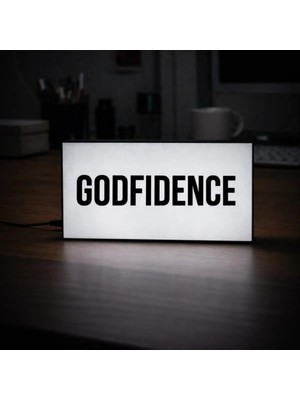 Gişe Arts Masa Lambası - Godfidence Logo Adaptörlü Dekoratif & Hediyelik Lamba