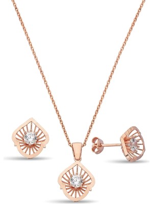 Argentum Concept Zirkon Taşlı 925 Ayar Gümüş Rose Set - 67018101