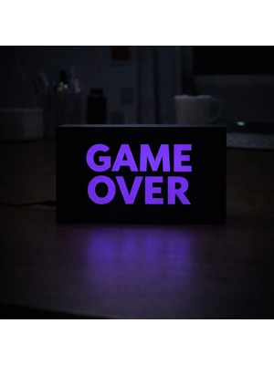 Gişe Arts Masa Lambası - Game Over Adaptörlü Dekoratif & Hediyelik Lamba