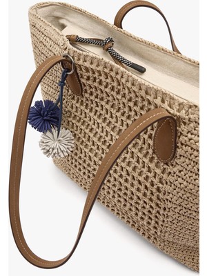 Parfois Kadın Charm'lı hasır Efektli Shopper Çanta