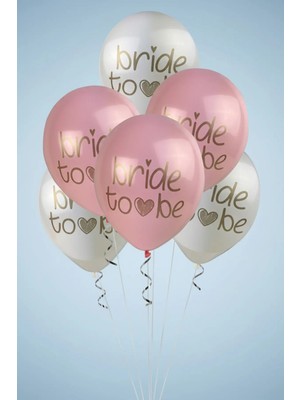 Umamiçe Bride To Be Balonları - Pembe Beyaz 6'lı Paket