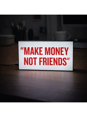 Gişe Arts Masa Lambası - Make Money Not Friends Adaptörlü Dekoratif & Hediyelik Lamba