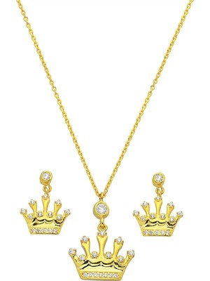 Argentum Concept 18K Altın Kaplamalı 925 Ayar Gümüş Taç Set - 67020602