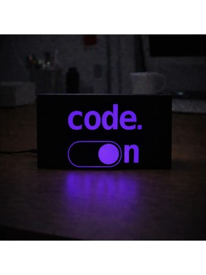 Gişe Arts Masa Lambası - Code On (Yazılım) Adaptörlü Dekoratif & Hediyelik Lamba