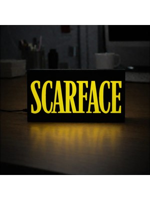 Gişe Arts Masa Lambası - Scarface Logo Adaptörlü Dekoratif & Hediyelik Lamba