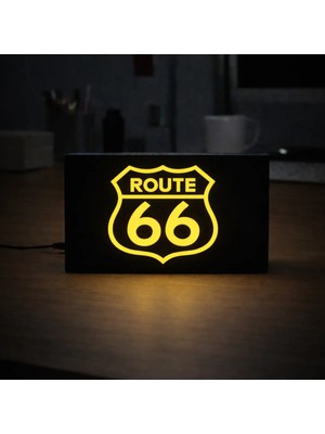 Gişe Arts Masa Lambası - Route 66 Adaptörlü Dekoratif & Hediyelik Lamba