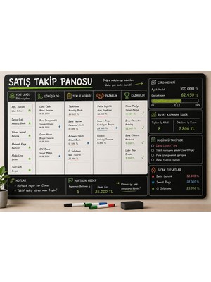Eseran Print Satış Takip Panosu Dry Erase Duvar Planlayıcı (70X100 Cm)