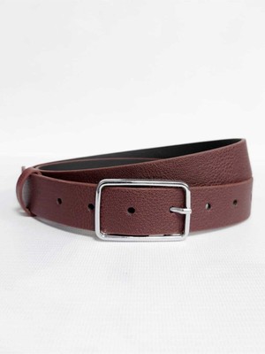Kemerix Kadın Bordo Gümüş Tokalı Kemer Günlük ve Özel Kullanım için Modern Stil 0066