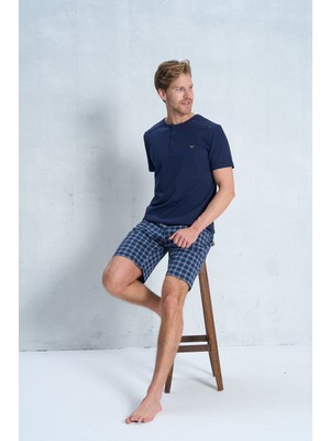 Over Sleep 2383 Erkek Şort Pijama Takım