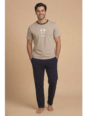 Wordex Mrn 8109 Penye Erkek Yazlık Kısa Kollu Cepli Pijama Takımı