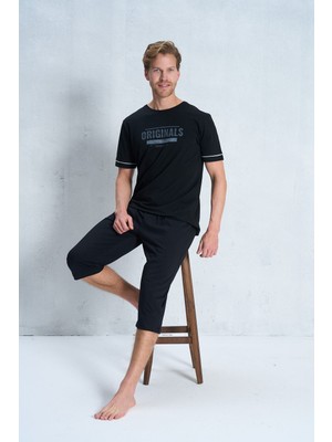 Over Sleep 2373 Erkek Kapri Pijama Takım