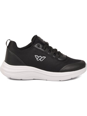Walkway Siyah-Beyaz Tekstil Hafif Unisex Spor Ayakkabı Pete G