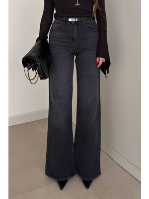 Magarde Tintli Wide Leg Jean- Füme