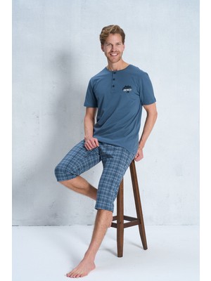 Over Sleep 2380 Erkek Kapri Pijama Takım