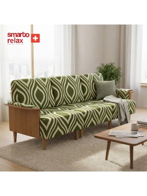 Smarto Relax Istanbul Üçlü Koltuk Takımı 270CM – Kumaş Polyester, Iskelet Ahşap, Ayak Ahşap yeşil tasarım