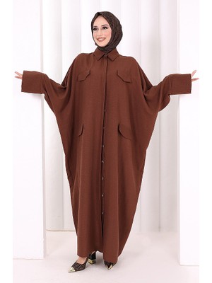 Bym Fashion Yarasakol Elbise 7071 Kahverengi