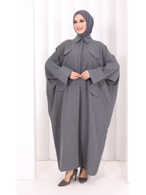 Bym Fashion Yarasakol Elbise 7071 Antrasit
