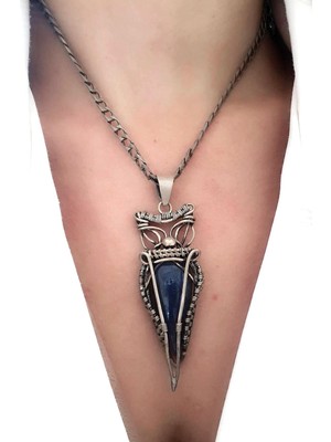 Ose Shop Ose Via Labrodorite Taşlı 925AYAR Gümüş Tasarım El Isi Baykuş Kolye