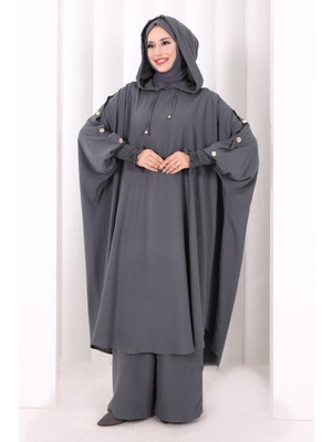 Bym Fashion Yarasakol Kapşonlu Ikili Takım 8033 Füme