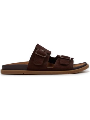 Camper K201881 Lluc Sandal Çift Bant Kahverengi Kadın Terlik