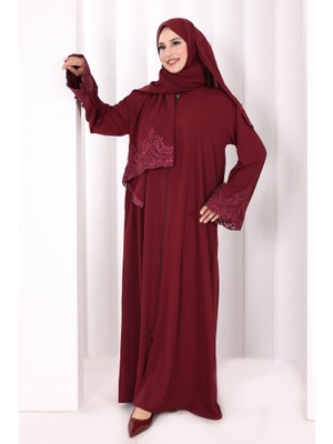 Bym Fashion Dantelli Namaz Feracesi 6093 Mürdüm