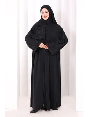 Bym Fashion Dantelli Namaz Feracesi 6093 Siyah