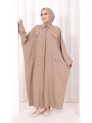 Bym Fashion Yarasakol Elbise 7071 Vizon