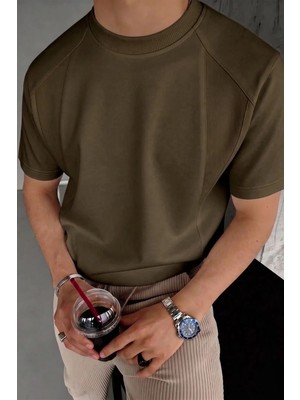 Genius Store  erkek Tişört Basic Bisiklet Yaka Tişört Rahat Kesim Dökümlü Günlük Spor Tshirt GARNİ-5050